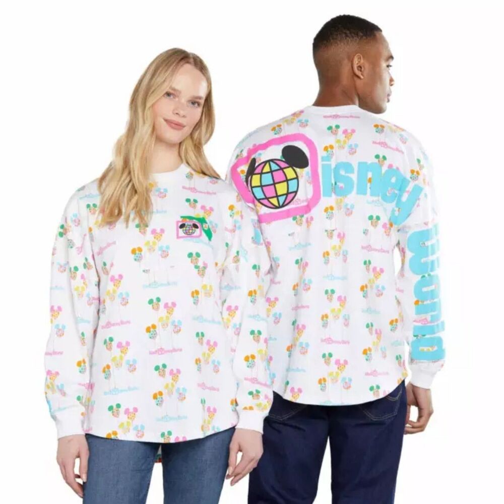 Disney World Mickey Mouse Vault Balloon Jersey Large Blue Disney Parks Pullover